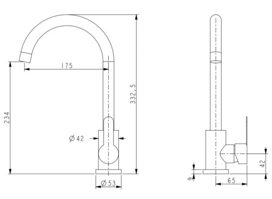 Кухонный смеситель Brinex Pure 015F Nickel BRIPUR015FNKL