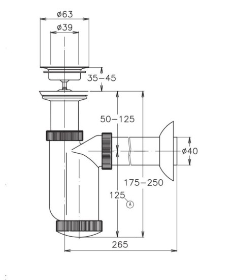 Сифон для писсуара Jika Domino Sensor H8907300000001