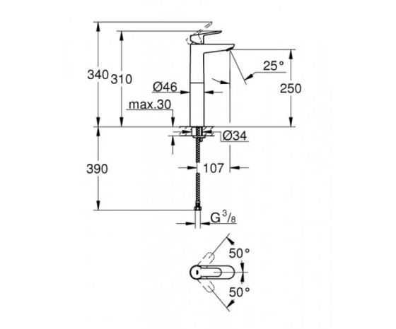 Смеситель для раковины Grohe BauEdge 23761000