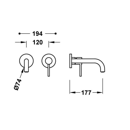 Смеситель для раковины скрытого монтажа Tres 26230021AC сталь