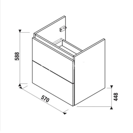 Тумба с раковиной Jika Mio 600x450 ясень H812713H7144342