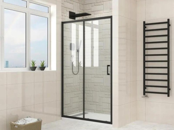 Душевая дверь Mixxus Premium DIVERSE SD01-140x185-TR Black прозрачная 5мм (MI6878)