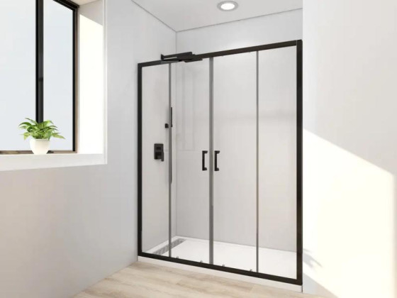 Душові двері Mixxus Premium DIVERSE SD01-160x185-TR Black прозорі 5мм (MI6879)