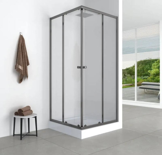 Душова кабіна Mixxus CUBIC SC01-90x90x185-TR GRAPHITE прозора 4мм (MI6907)
