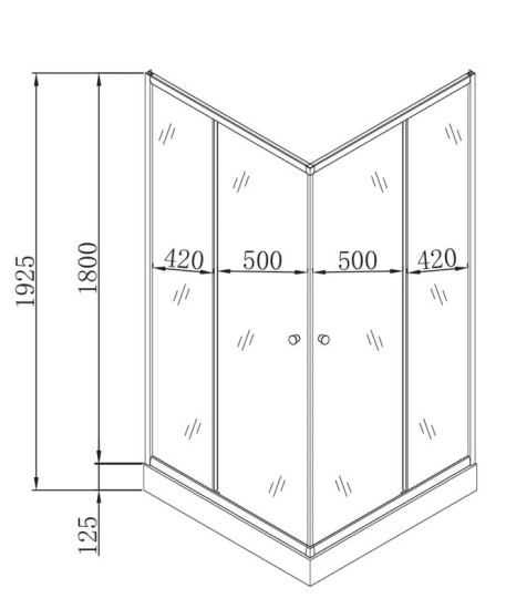 Душова кабіна Mixxus CUBIC SCT01-100x100x195-FB CHROME матова 4мм (MI6904)