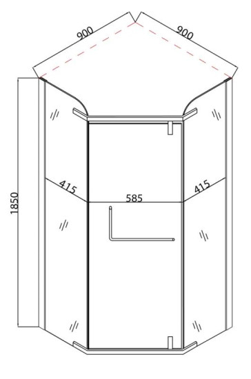 Душевая кабина Mixxus LINES SC01-90x90x185-TR CHROME прозрачная 6мм (MI6915)