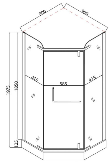 Душова кабіна Mixxus LINES SCT01-90x90x198-TR CHROME прозора 6мм (MI6913)