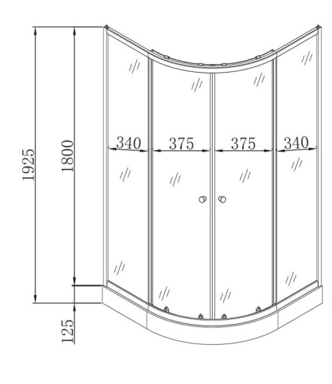 Душова кабіна Mixxus PLAIN SCT02-90x90x195-GR SATIN тонована 4мм (MI6898)