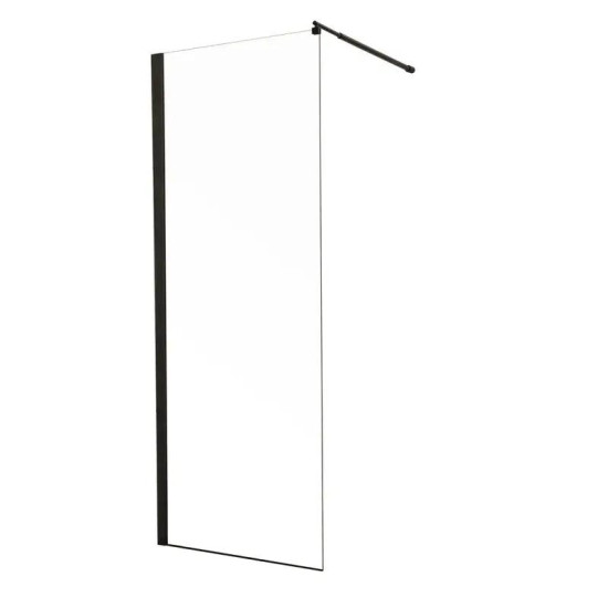 Душевая перегородка Mixxus Premium FLAT SP02-80x200-TR Black Walk-In прозрачная 8мм (MI6854)