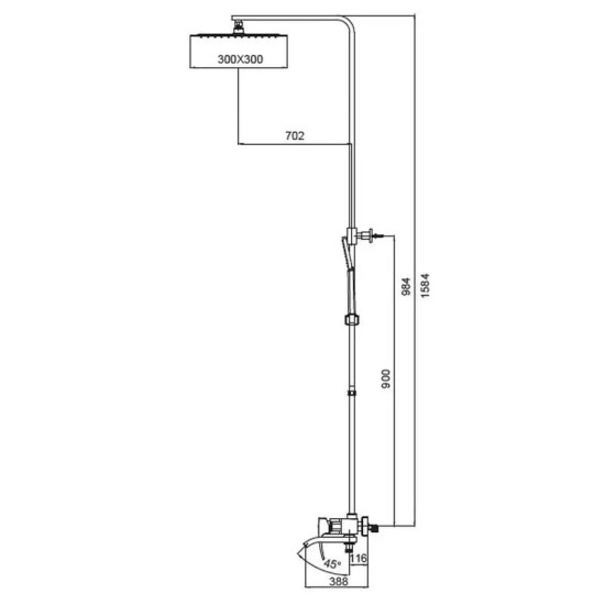 Душевая система KOER KB-56007-04 (хром+белый) (KR5159)
