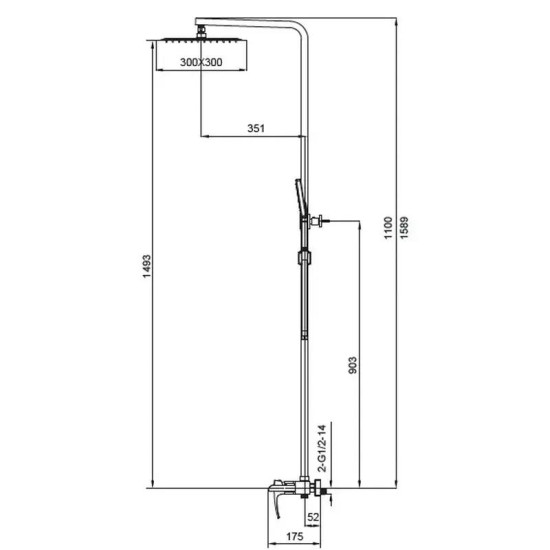 Душевая система KOER KB-58007-04 (хром+белый) (KR5161)