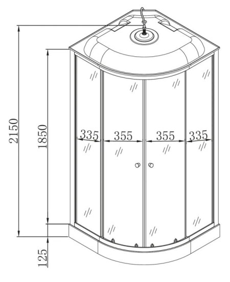 Душевой бокс Mixxus STRONG SB02-90x90x215-FB SATIN (MI6886)