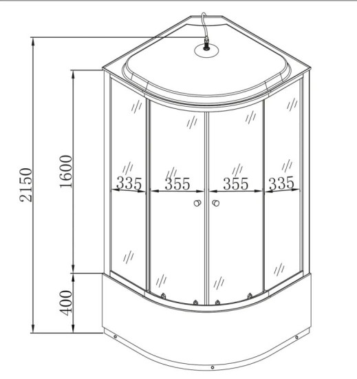 Душовий бокс Mixxus STRONG SBH01-90x90x215-FB SATIN (MI6888)
