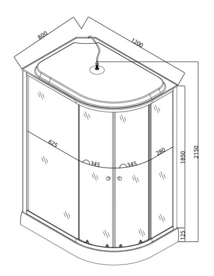 Душовий бокс Mixxus WAVE SB02-120x80x215-L-FB SATIN (MI6892)