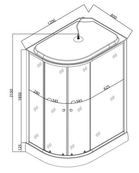 Душевой бокс Mixxus WAVE SB02-120x80x215-R-FB SATIN (MI6893)