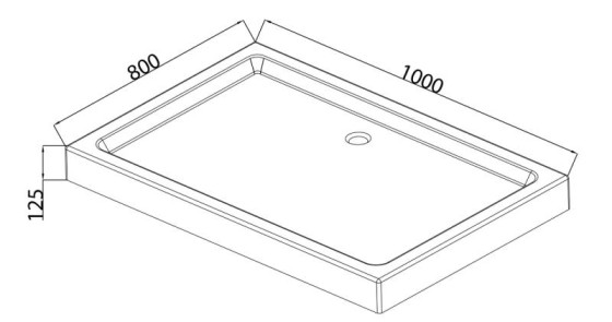 Душевой поддон Mixxus HARD ST01-100x80x13 (MI6918)