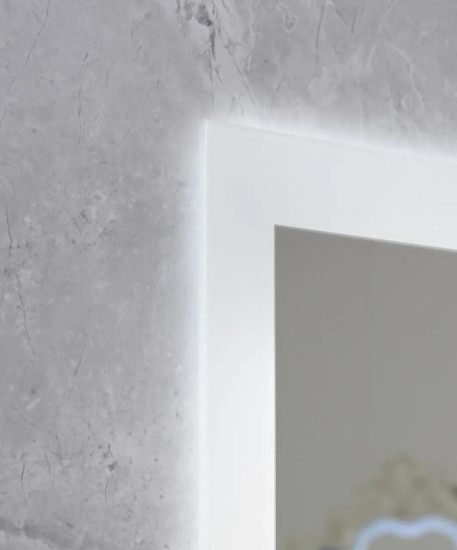 Дзеркало Mixxus FLAT MR04-100x80 с LED Touch, Anti-fog, димером, регулюванням яскравості, годинником (MI6927)
