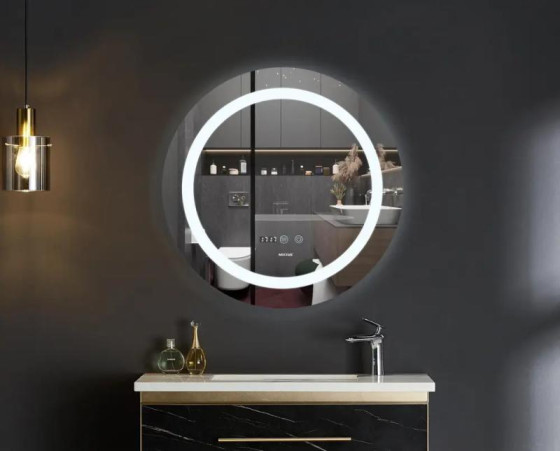 Зеркало Mixxus PLAIN MC02-80 с LED Touch, Anti-fog, димером, регулировкой яркости, часами (MI6931)