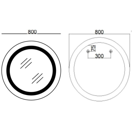 Зеркало Mixxus PLAIN MC02-80 с LED Touch, Anti-fog, димером, регулировкой яркости, часами (MI6931)