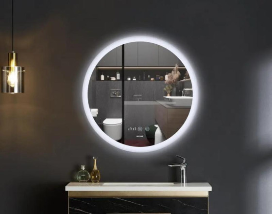 Дзеркало Mixxus PLAIN MC10-80 с LED Touch, Anti-fog, димером, регулюванням яскравості, годинником (MI6932)