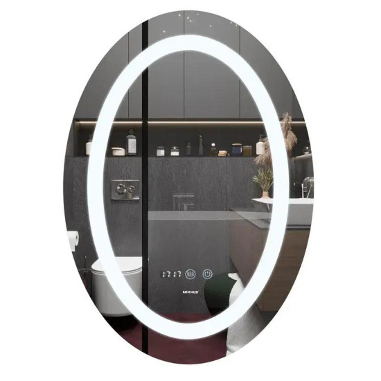 Дзеркало Mixxus PLAIN MV02-60x80 с LED Touch, Anti-fog, димером, регулюванням яскравості, годинником (MI6933)