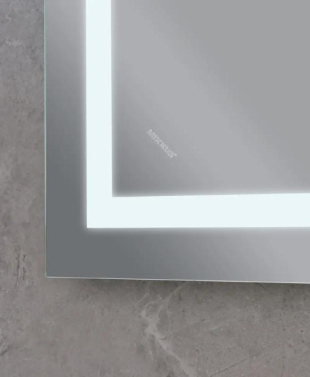 Дзеркало Mixxus WARM MR02-100x80 с LED Touch, Anti-fog, димером, регулюванням яскравості, годинником (MI6935)