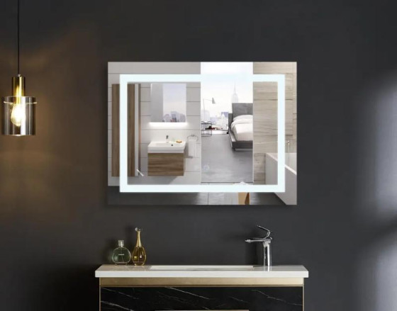 Дзеркало Mixxus WARM MR12-80x70-REVERSE с LED Touch, Anti-fog, димером, регулюванням яскравості (MI6936)