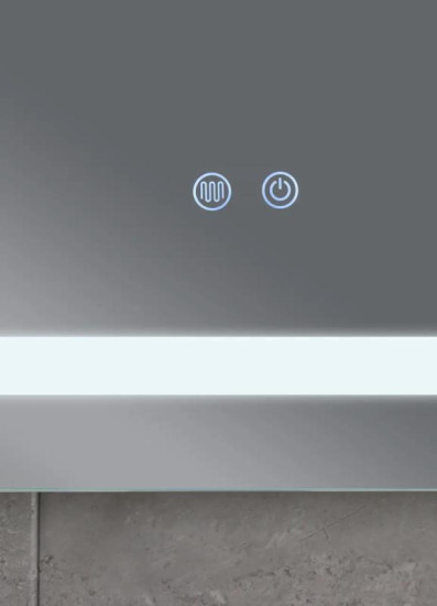 Дзеркало Mixxus WARM MR12-80x70-REVERSE с LED Touch, Anti-fog, димером, регулюванням яскравості (MI6936)