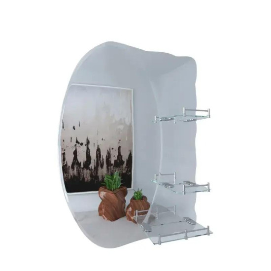 Дзеркало Zerix SOLO MOZ01-480x680x100 асиметричне з трьома полицями (ZX5624)