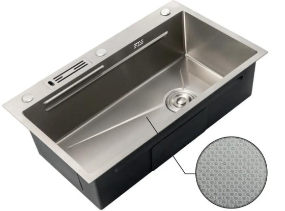 Кухонная мойка Mixxus Premium MH7545-SET-05 MICRO DECOR NANO-SILVER (3.0/0.8) (нерж) (MX9635)