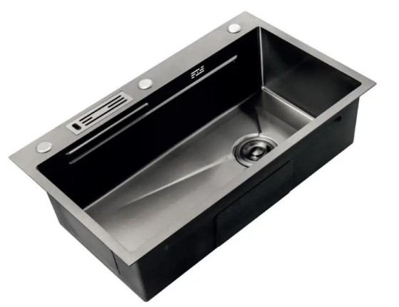 Кухонна мийка Mixxus Premium MH7545-SET-05 NANO-BLACK (3.0/0.8) (графіт) (MX9632)