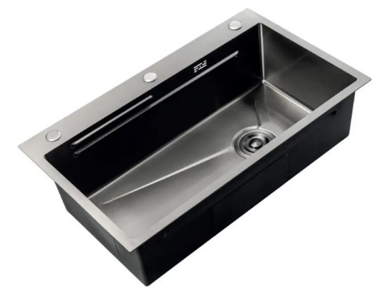 Кухонна мийка Zerix ZH6845-SET-05 NANO-BLACK (3.0/0.8) (графіт) (ZM5579)