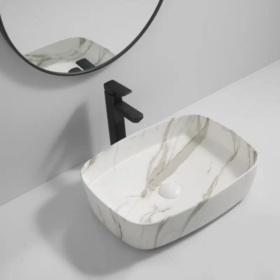 Раковина Mixxus Premium BEVEL-0102 MARBLE 495х370х135 (MP6519)