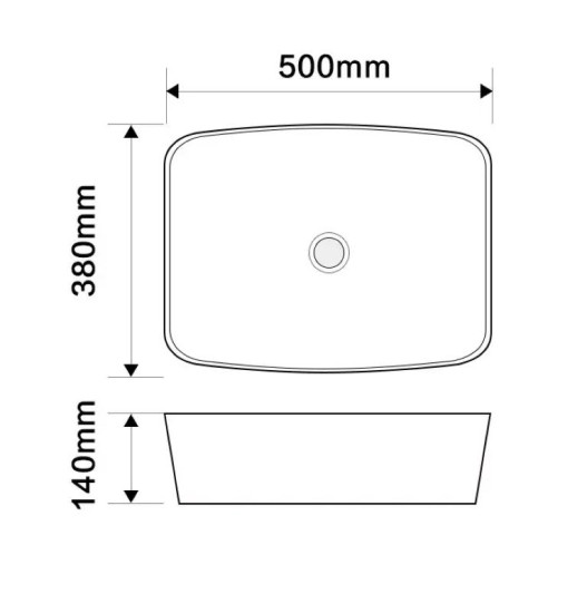 Раковина Mixxus Premium DIVERSE-0109 EDGE GOLD 500х380х140 (MP6548)