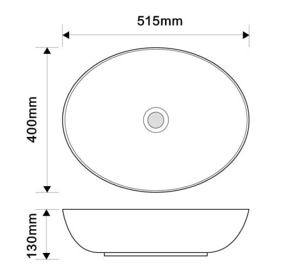 Раковина Mixxus Premium ELLIPSE-0102 515х400х130 (MP6551)