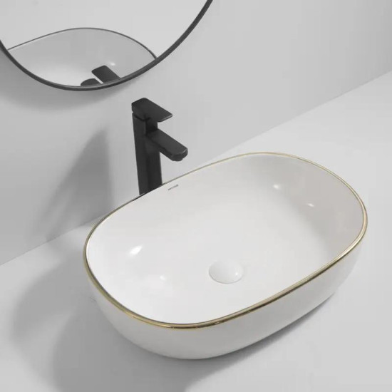Раковина Mixxus Premium ELLIPSE-0105 EDGE GOLD 600х400х150 (MP6564)