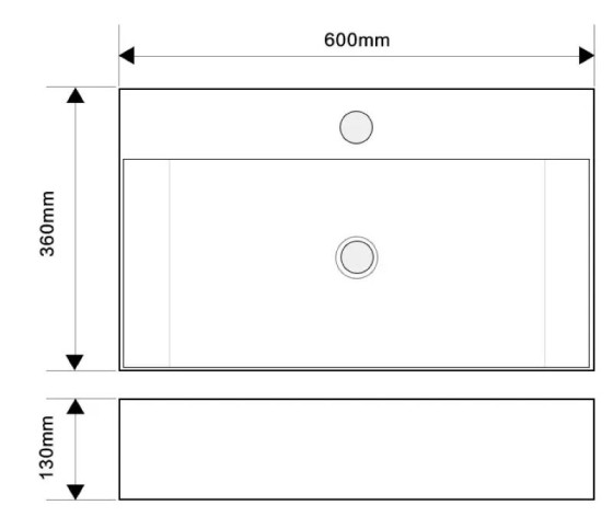 Раковина Mixxus Premium QUADRO-0206 600х360х130 (MP6509)