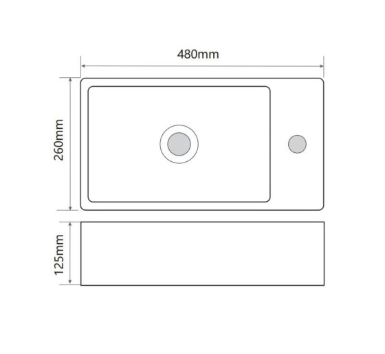 Раковина Mixxus Premium QUADRO-0207 480х260х125 (MP6503)