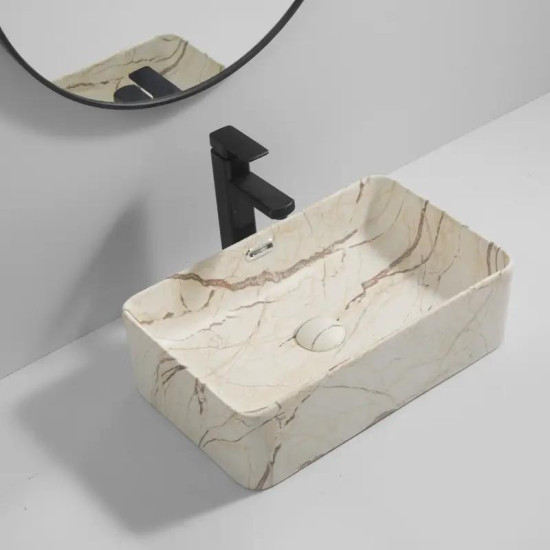 Раковина Mixxus Premium QUADRO-0208 MARBLE 480х315х140 (MP6518)