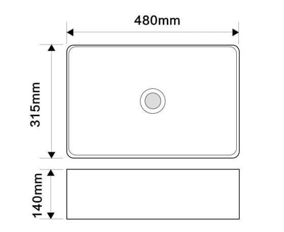 Раковина Mixxus Premium QUADRO-0208 MARBLE 480х315х140 (MP6518)