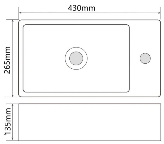 Раковина Mixxus Premium QUADRO-1201-L 430х265х135 (MP6505)