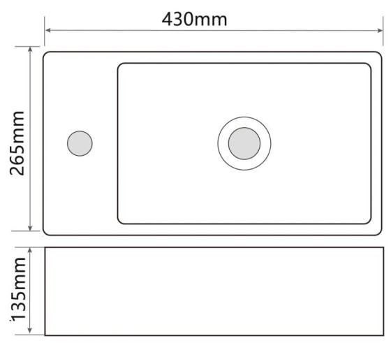 Раковина Mixxus Premium QUADRO-1201-R 430х265х135 (MP6504)