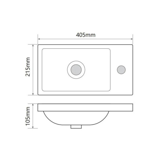 Раковина Mixxus Premium QUADRO-1501 400х215х105 (MP6502)