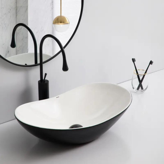 Раковина Mixxus Premium WAVE-0105 WHITE-BLACK 620х360х160 (MP6558)