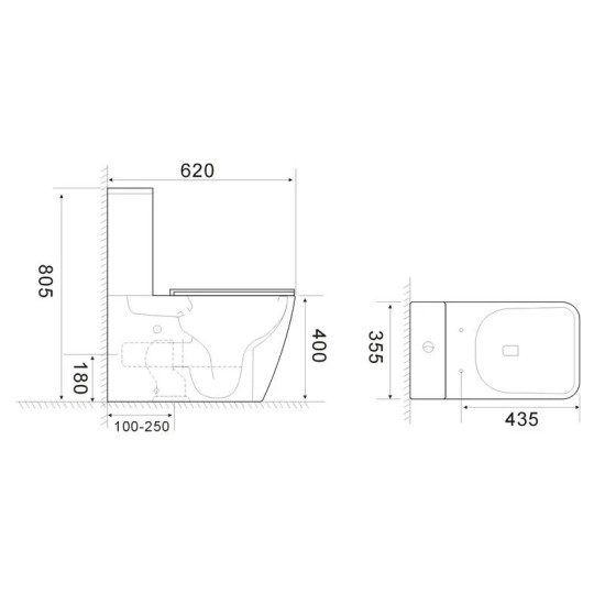 Унитаз-компакт Mixxus QUADRO-0404-T1 660х360х820 TORNADO 1.0 (MI6688)