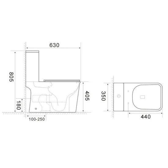 Унітаз-компакт Mixxus WAVE-0404-R 630х350х805 RIMLESS (MI6692)