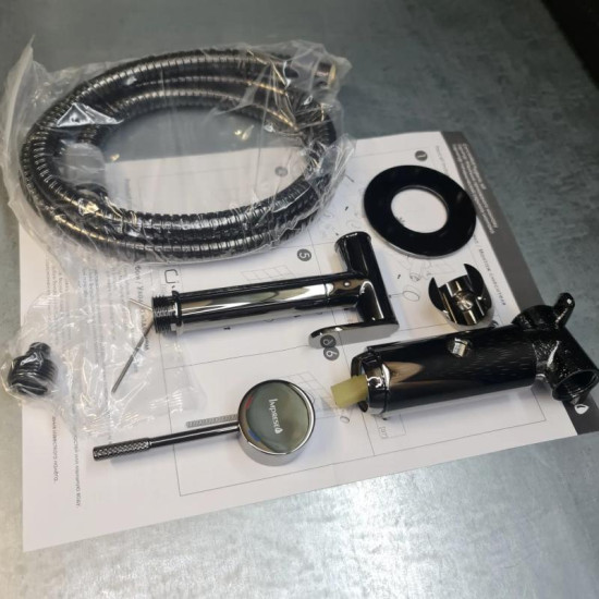 Гигиенический душ со смесителем Imprese Brenta ZMK092308039 графитовый хром