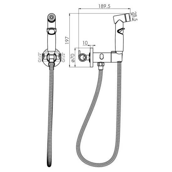 Гигиенический душ со смесителем Imprese KUCERA f03703401AA хром