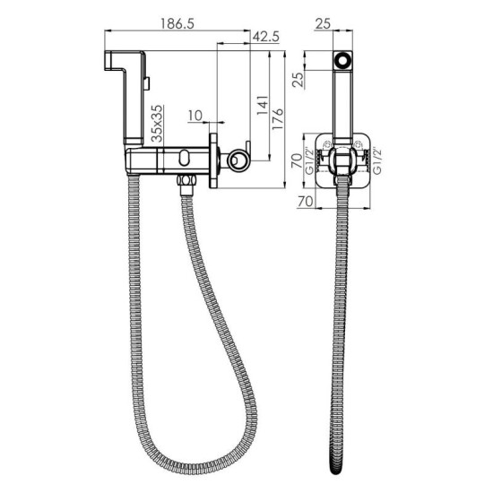 Гигиенический душ со смесителем Imprese VIOLIK f03710801AA хром