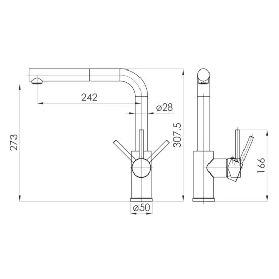 Кухонный смеситель Imprese ARGO-S f03409010DB черный матовый